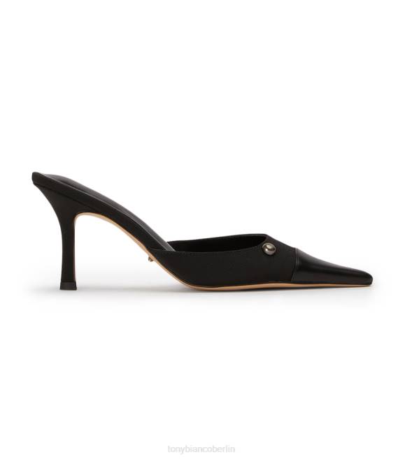 niedrige Absätze| de Tony Bianco Frauen Stapelabsätze schwarzes Ripsband/schwarzes Como 4624259
